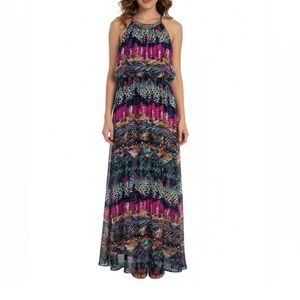 No Boundaries Vibrant Patterned Maxi Dress